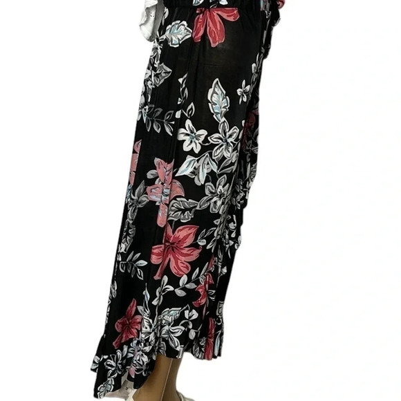 Vintage NWT floral skirt,faux wrap,ruching,ruffles,boho,gypsy,Hawaiian vibe,Nwt! - Picture 4 of 12